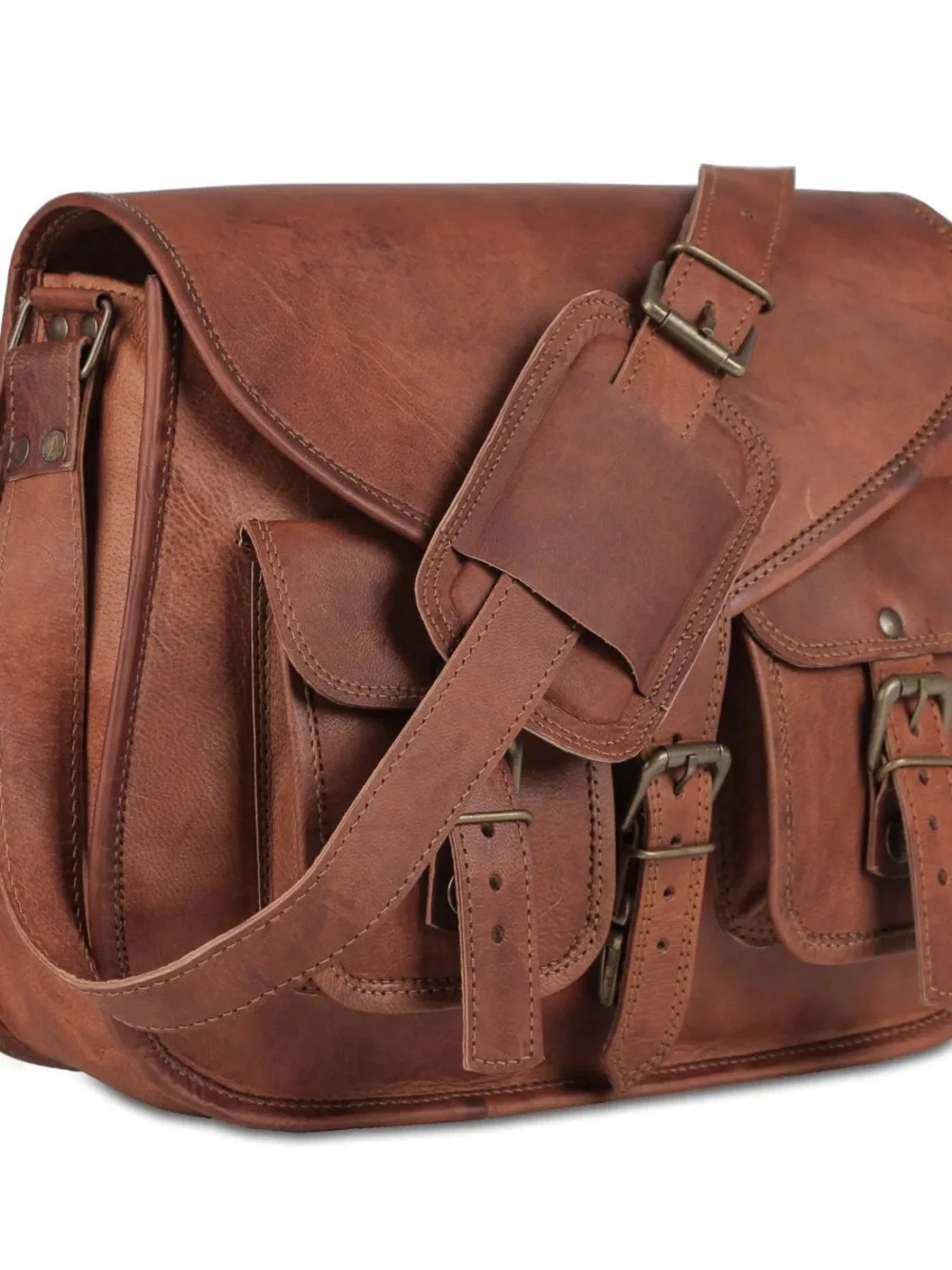 🍓Classic Brown Leather Messenger Bag 